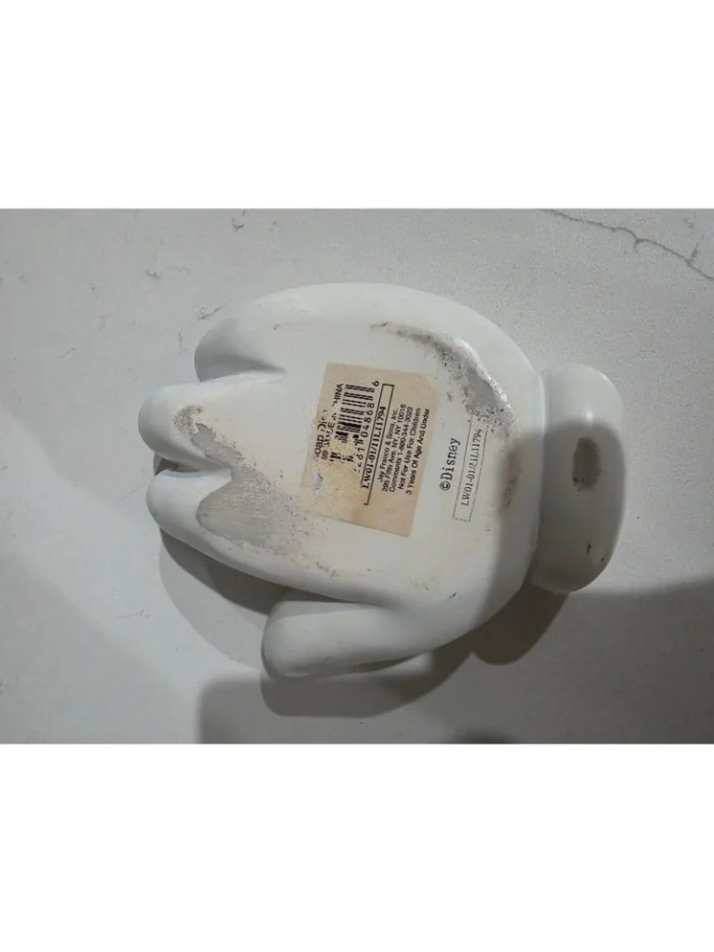 Disney Mickey Mouse Glove Ceramic Soap Dish White Bathroom Decor